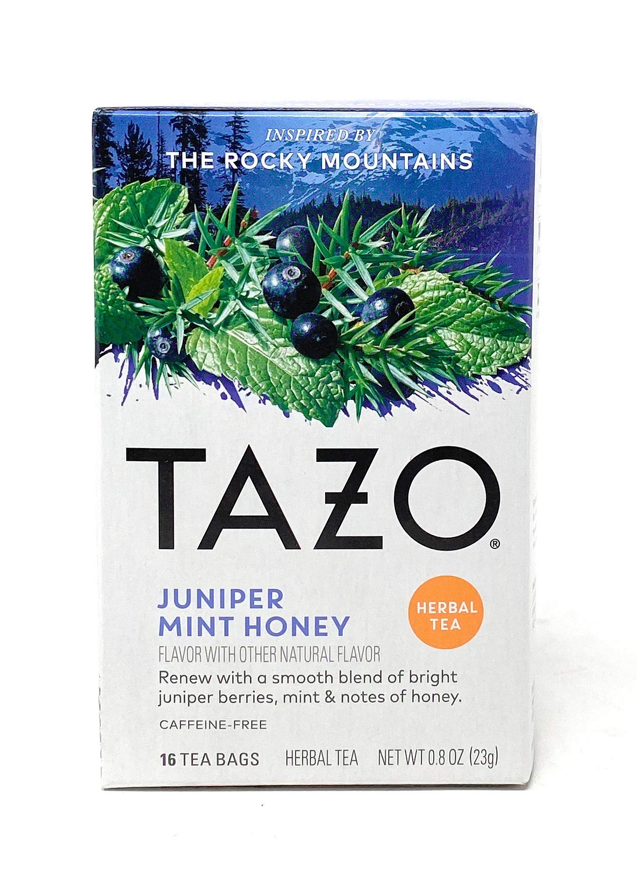 Tazo Juniper Mint Honey Tea Bags - 16 Count Herbal Tea for Relaxation & Stress Relief | Perfect for Afternoon Tea or Evening Relaxation