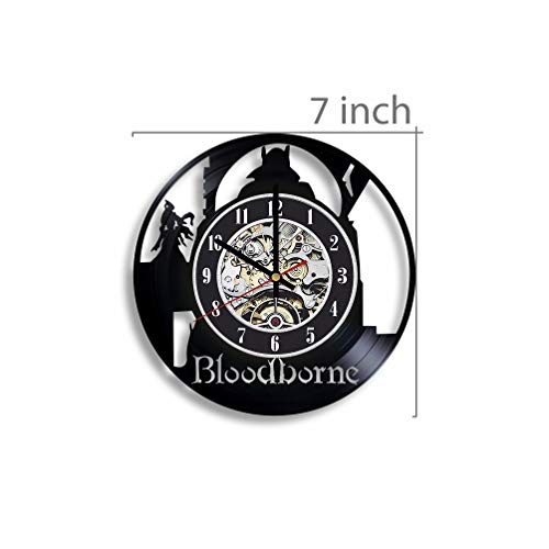 Bloodborne Vinyl Record Wall Clock - Official Video Game Artwork & Unique Wall Decor - Perfect Gift for Gamers & Fans - Ideal for Gaming Rooms, Bedrooms & Themed Spaces