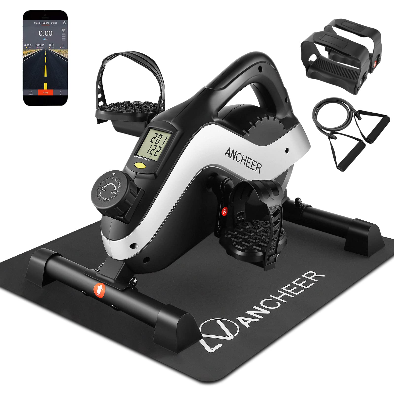 ANCHEER Under Desk Bike Pedal Exerciser - Magnetic Mini Exercise Bike for Arm & Leg Recovery, Physical Therapy Equipment for Home & Office - Improve Fitness While Sitting at Work or Watching TV