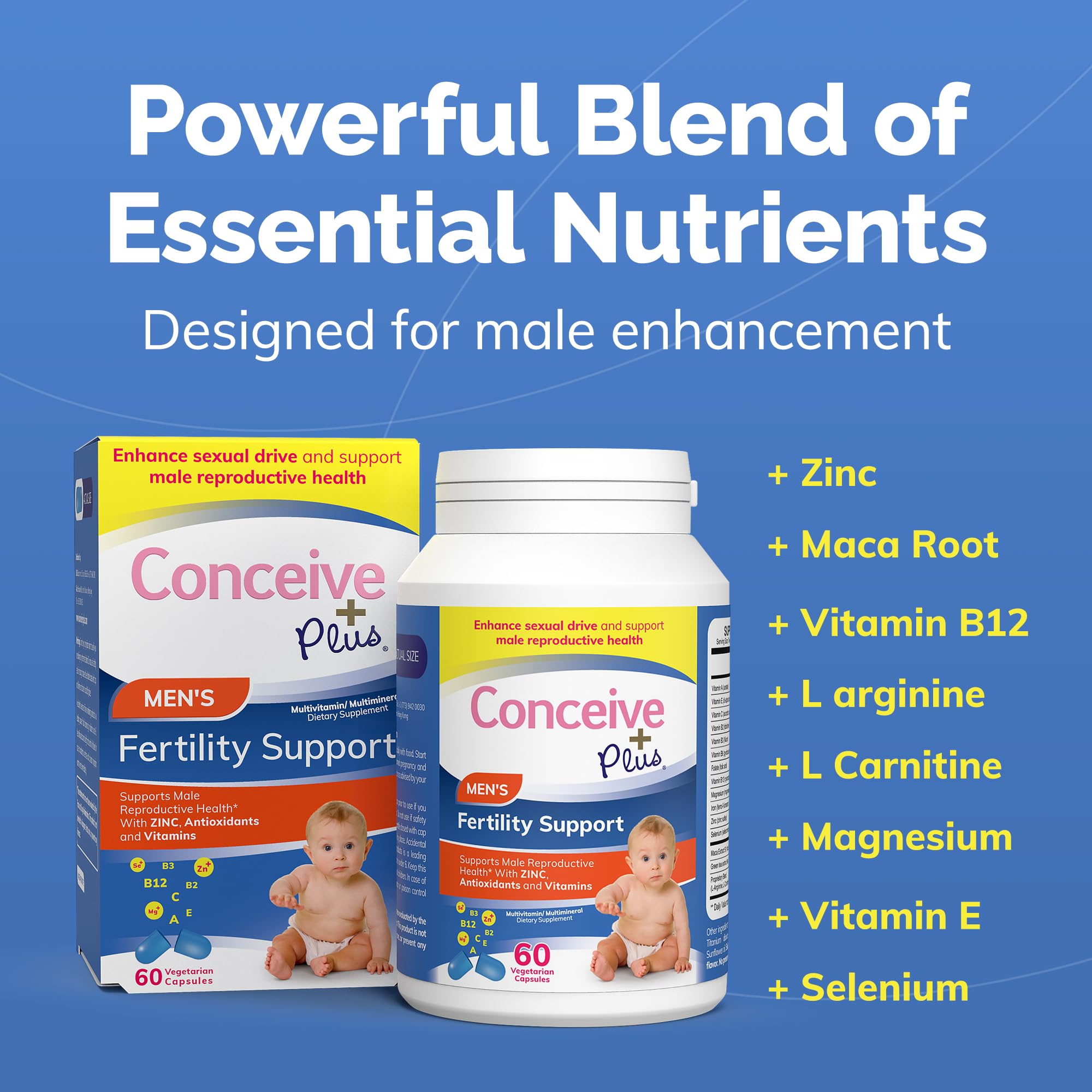 Conceive Plus Men's Fertility & Motility Support Bundle - Boosts Sperm Volume & Healthy Male Fertility - Fertility-Friendly Lubricant (2.5 oz) - Ideal for Couples Trying to Conceive Naturally