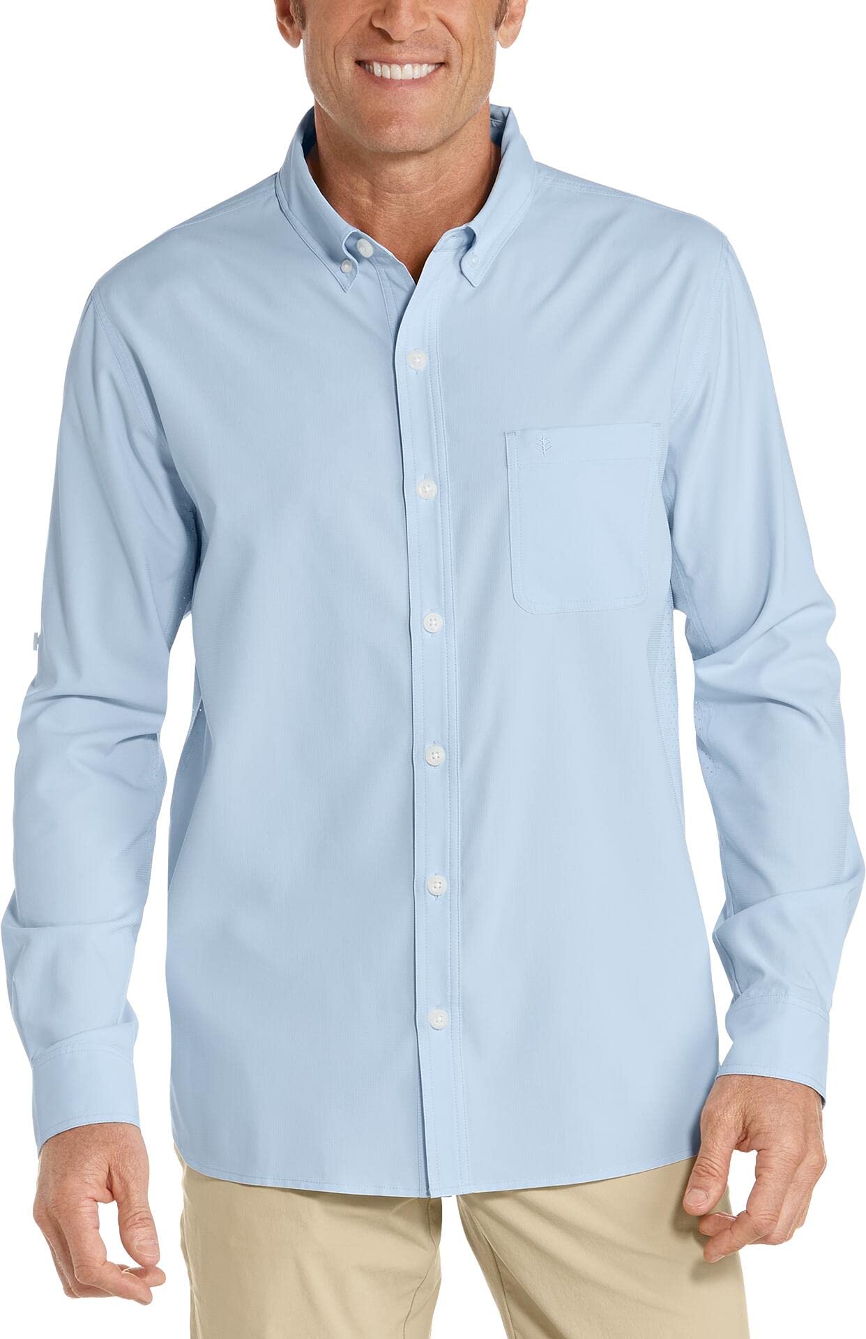Coolibar UPF 50+ Men's Aricia Sun Shirt - Lightweight Sun Protective Long Sleeve Shirt for Hiking, Fishing & Outdoor Activities