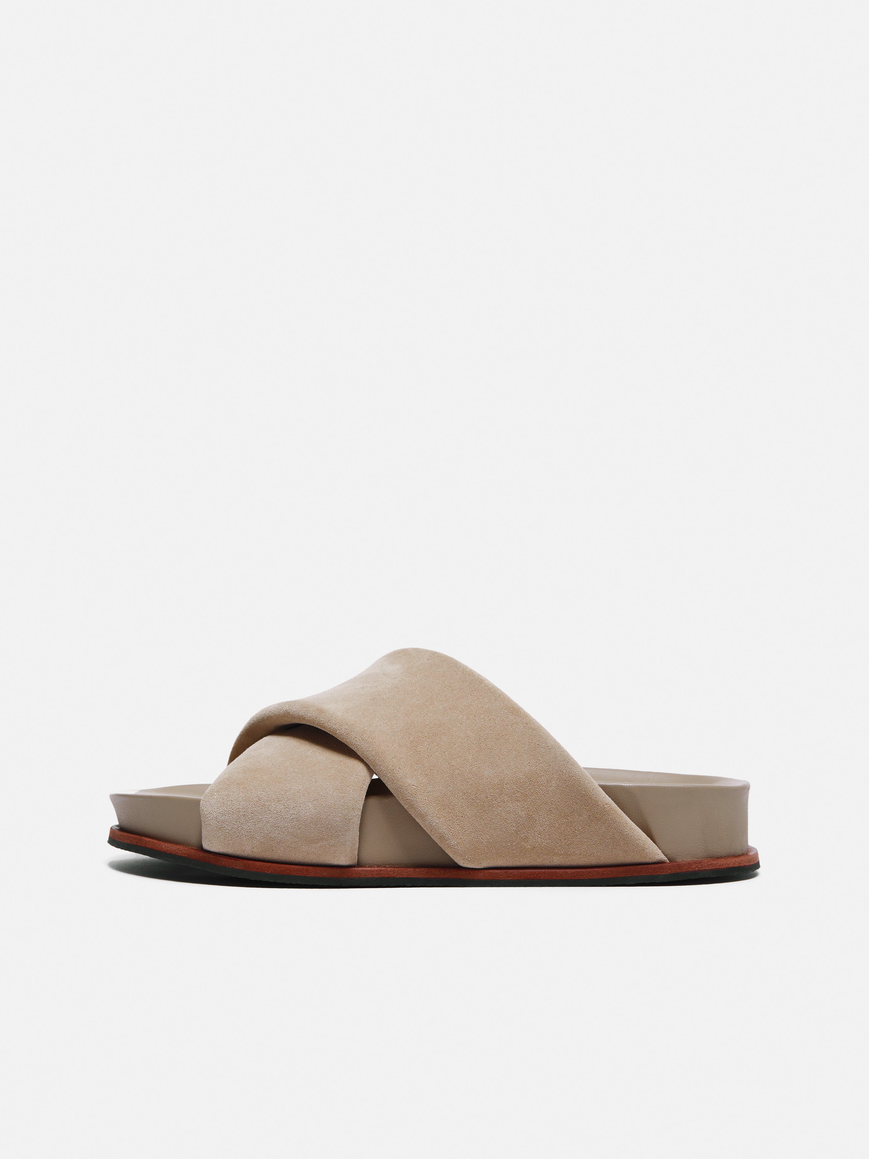Agnes Slider Sandals for Women | Comfortable Tan Leather Slide Sandals | Perfect for Beach, Pool, and Summer Outfits