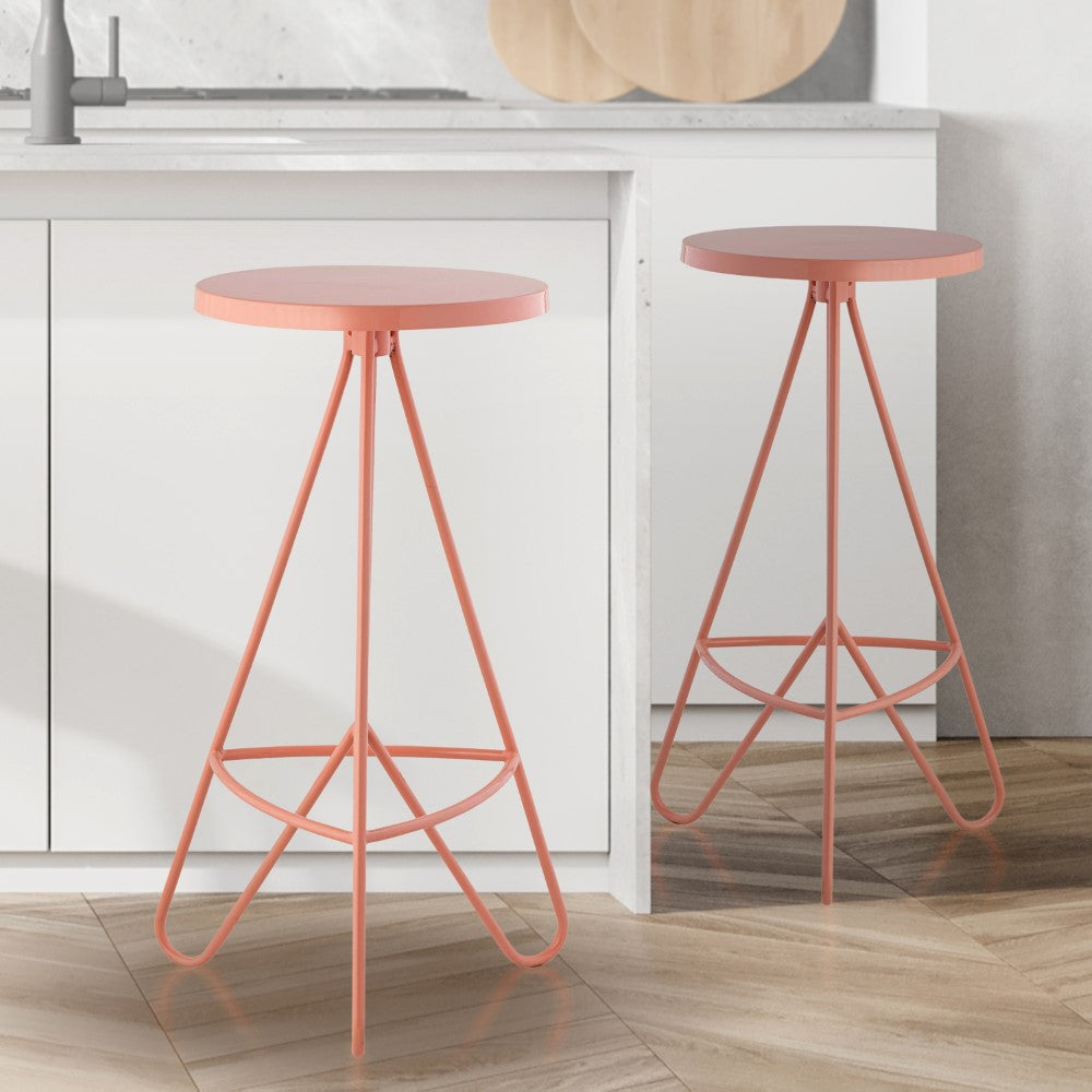 Modern Industrial Iron Tripod Backless Bar Stool - Trinity 30 Height Adjustable Stool for Kitchen Island, Breakfast Nook & Home Bar Decor