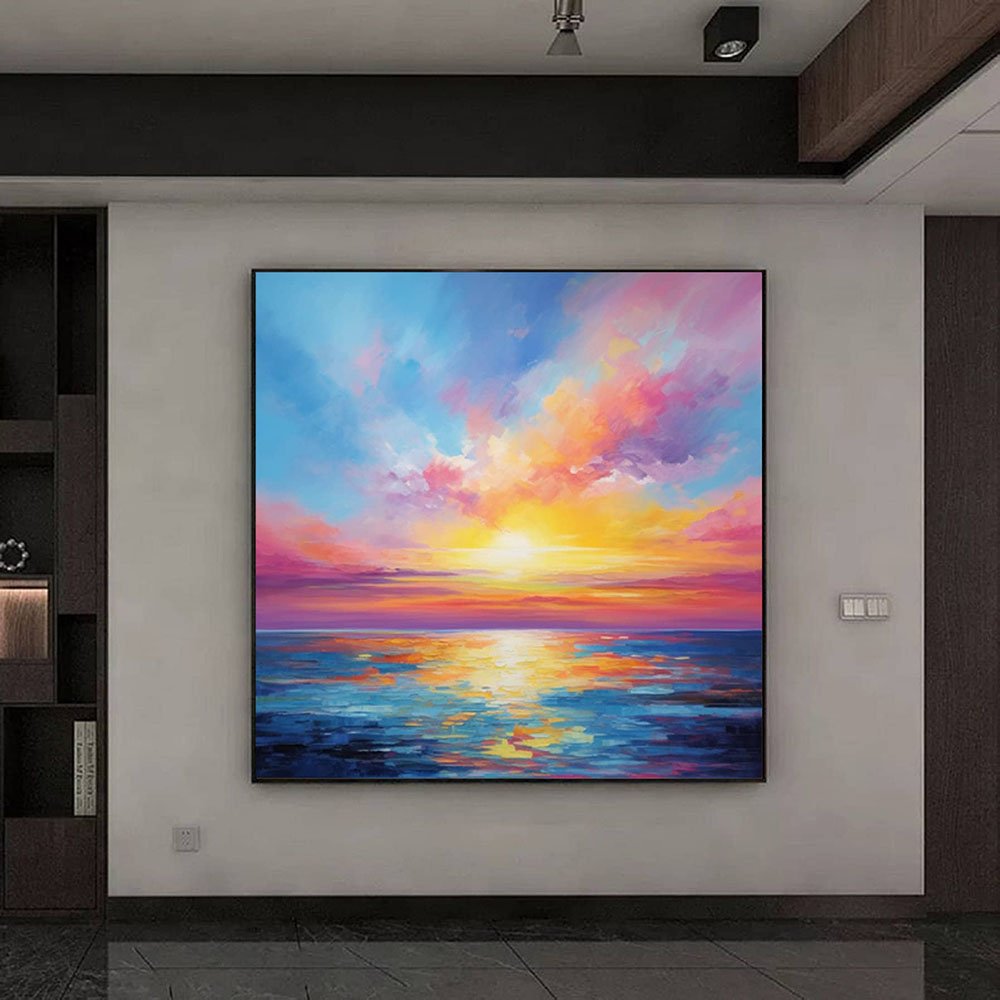 Mystical Sunrise - Premium Handmade Boho Wall Art for Home & Office Decor | Perfect for Living Room, Bedroom & Meditation Spaces