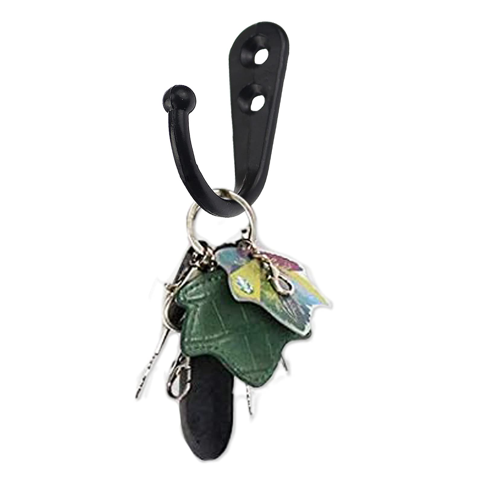 3Pcs Heavy Duty Black Wall Coat Hooks - Rustproof U-Shaped Hanging Hooks with Screws & Anchors for Coats, Keys, Towels, Bags, Hats - Indoor/Outdoor Use in Entryway, Bathroom, Garage & Closet