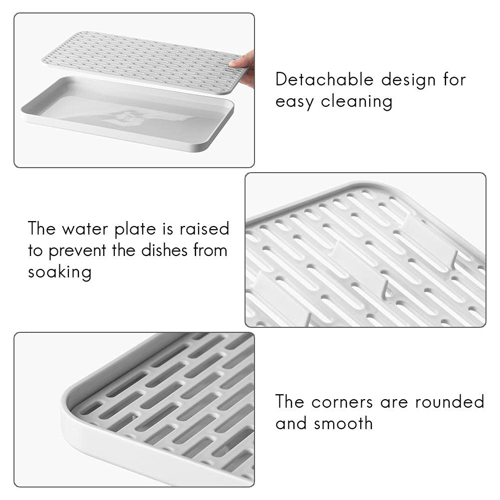 Shiker Double Layer Dish Drying Rack - Plastic Kitchen Organizer for Plates, Fruits, Vegetables & Baby Bottles | Space-Saving Dish Drainer & Storage Solution for Small Kitchens