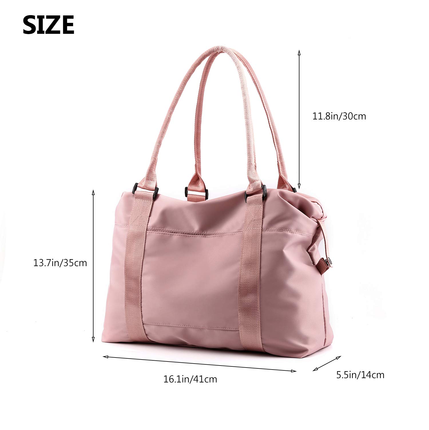 Forestfish Women's Duffle Tote Weekender Bag with Trolley Sleeve - Perfect for Travel, Gym & Weekend Getaways