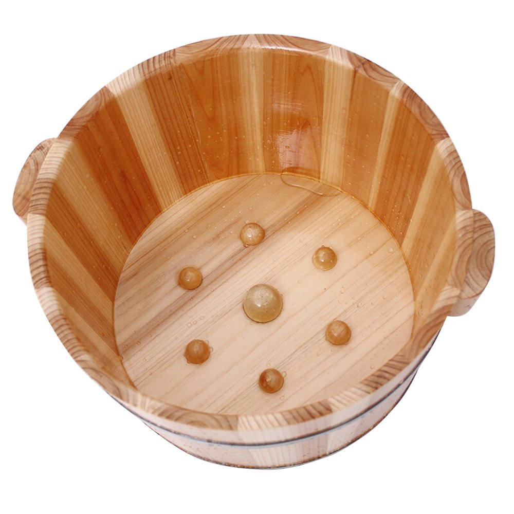 21cm Thickening Solid Wood Foot Bath Tub - Deep Soak Massage for Relaxation & Pain Relief - Perfect for Home Spa, Stress Relief & Foot Care