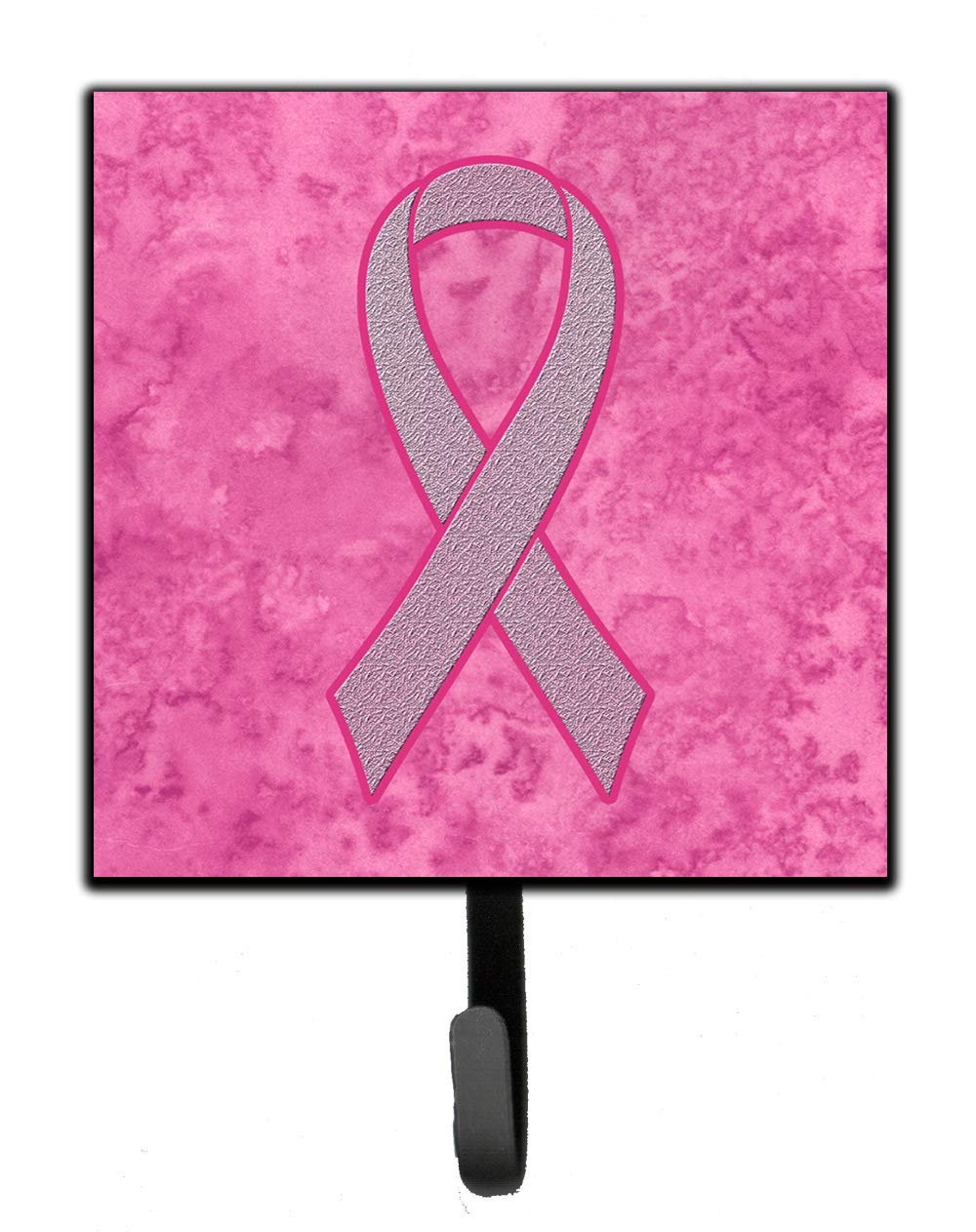 Pink Ribbon Breast Cancer Awareness Wall Hook & Key Holder - Caroline's Treasures AN1205SH4 - Perfect for Hanging Keys, Leashes, Towels, Aprons & Coats - Ideal for Entryway, Kitchen & Bathroom Organization