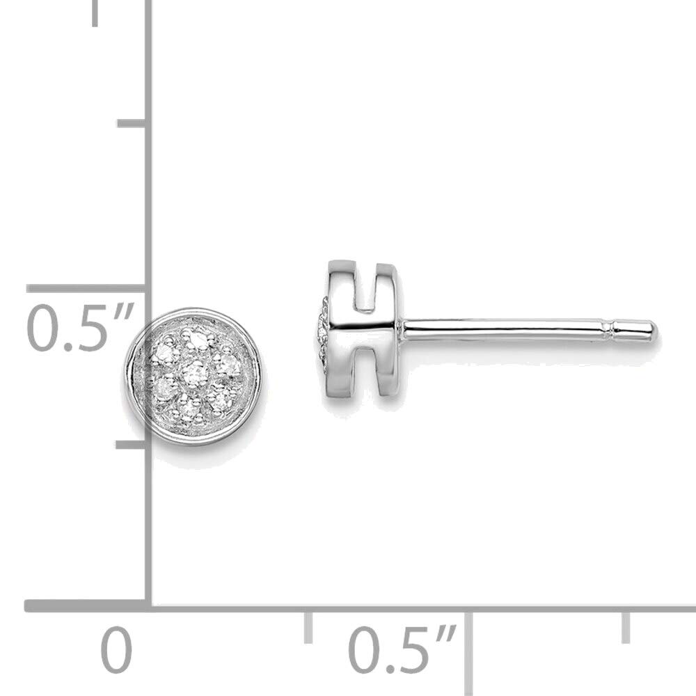 Solid Sterling Silver Rhodium Plated Diamond Circle Post Earrings for Women – Perfect for Weddings, Parties & Everyday Elegance