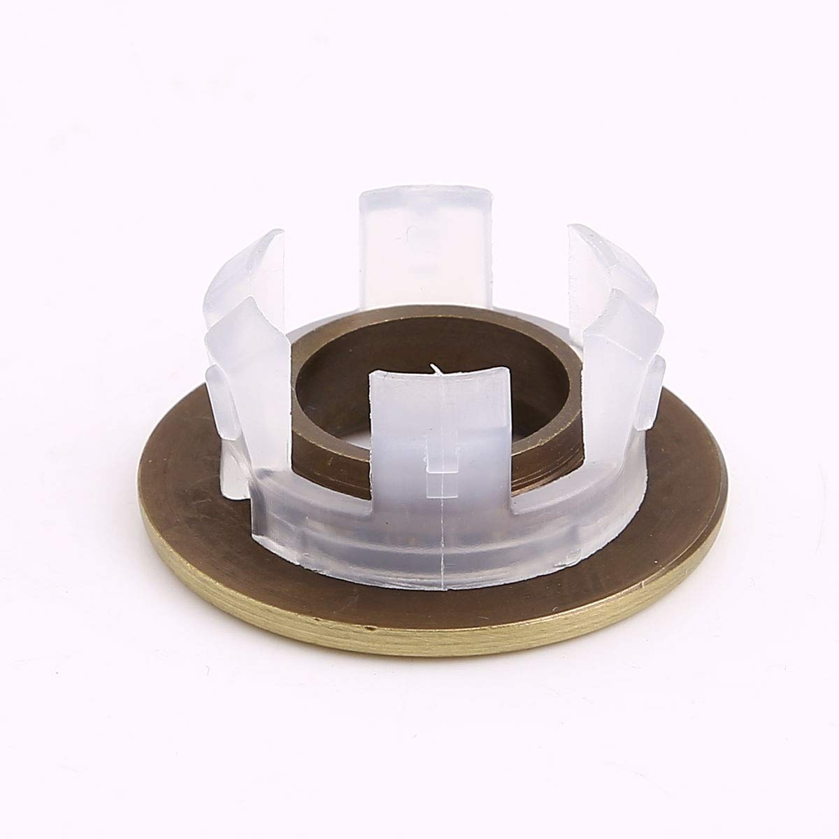 iiniim Sink Overflow Ring Cover - Brushed Brass Bathroom Sink Hole Trim, Round Hole Insert Replacement - Perfect for Bathroom Renovation & Sink Repair Projects