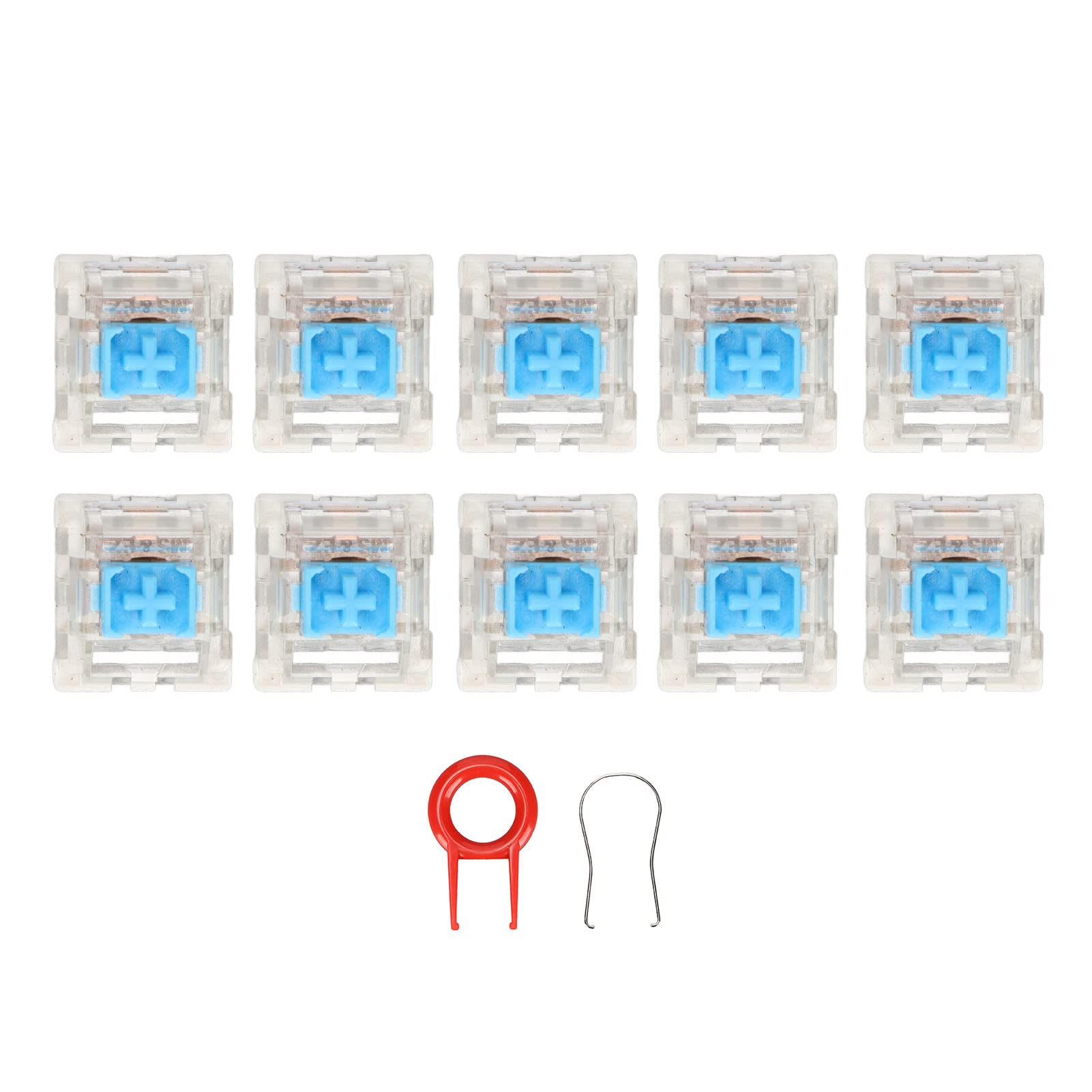 10Pcs Blue ABS Mechanical Keyboard Switches - Dustproof Replacement for DIY Gaming & Typing (Perfect for PC, Mac, Office & Home Use)