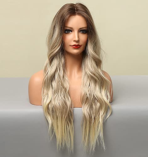 Platinum Blonde Ombre Lace Front Wig - Natural Looking Human Hair Wig for Women | Perfect for Cosplay, Parties & Daily Wear