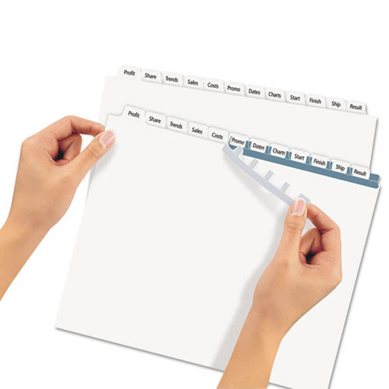 Clear Index Maker Label Punched Dividers with 12 Tabs - Letter Size for Office Filing, School Binders & Document Organization