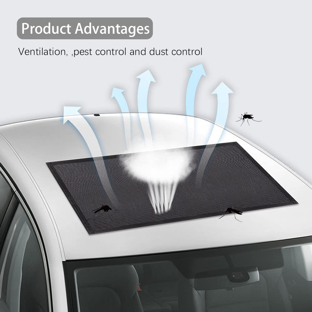 ASUBHA Magnetic Car Sunroof Sun Shade - Breathable Mesh Roof Cover for Overnight Camping | Quick Install UV Protection for Moonroof & Side Windows | Perfect Car Camping Accessories for Road Trips & Outdoor Adventures