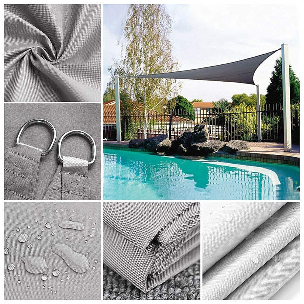 Premium Triangle Sun Shade Sail 5x5x5m - Heavy Duty UV Blocking Waterproof Canopy with 3 Ropes & Fixing Kit - Outdoor Patio Garden Sun Protection for Backyard, Poolside & Deck (Blue)