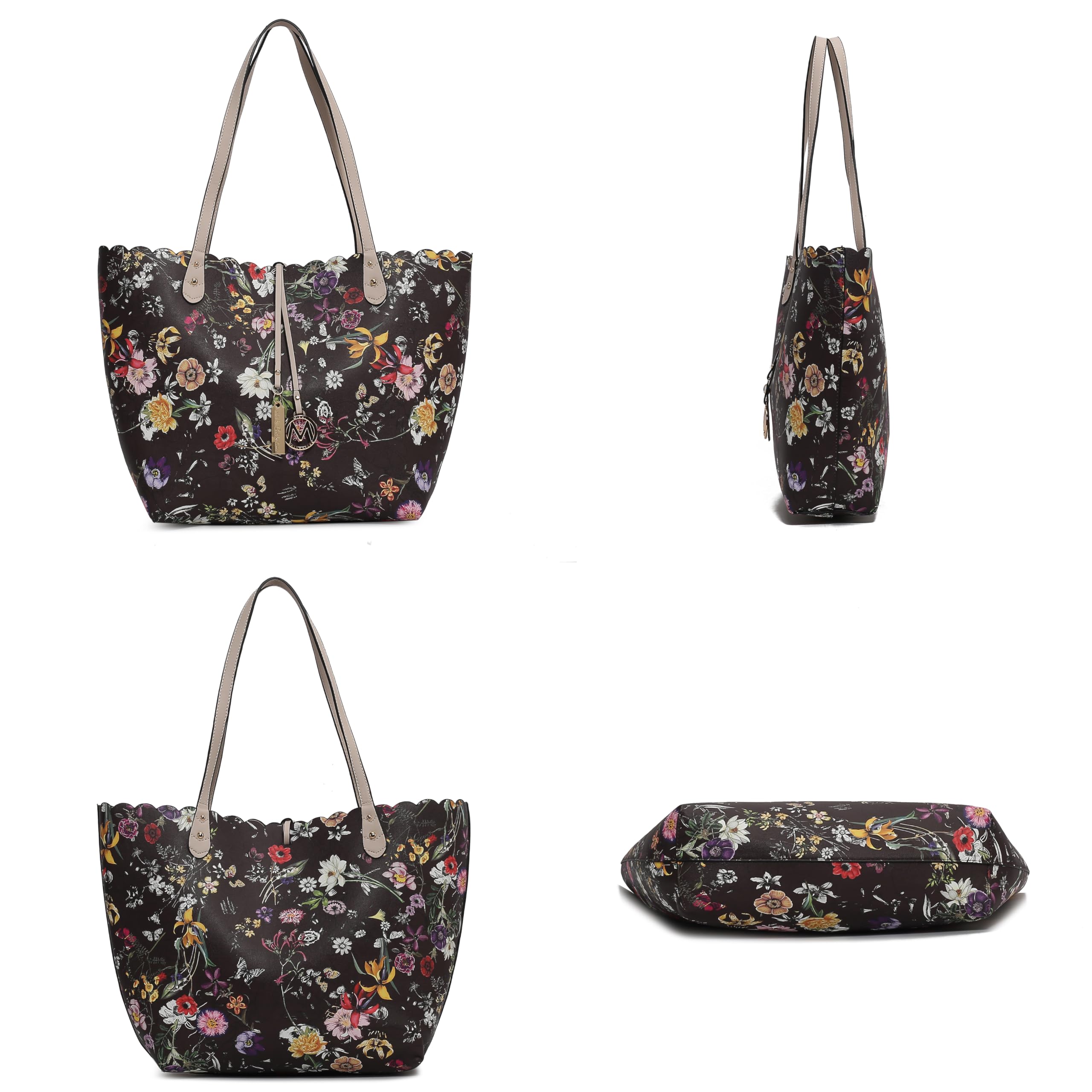MKF Collection Vegan Leather Tote & Pouch Bag for Women - Designer Shoulder Bag Crossbody Messenger Purse | Perfect for Work, Travel & Everyday Use