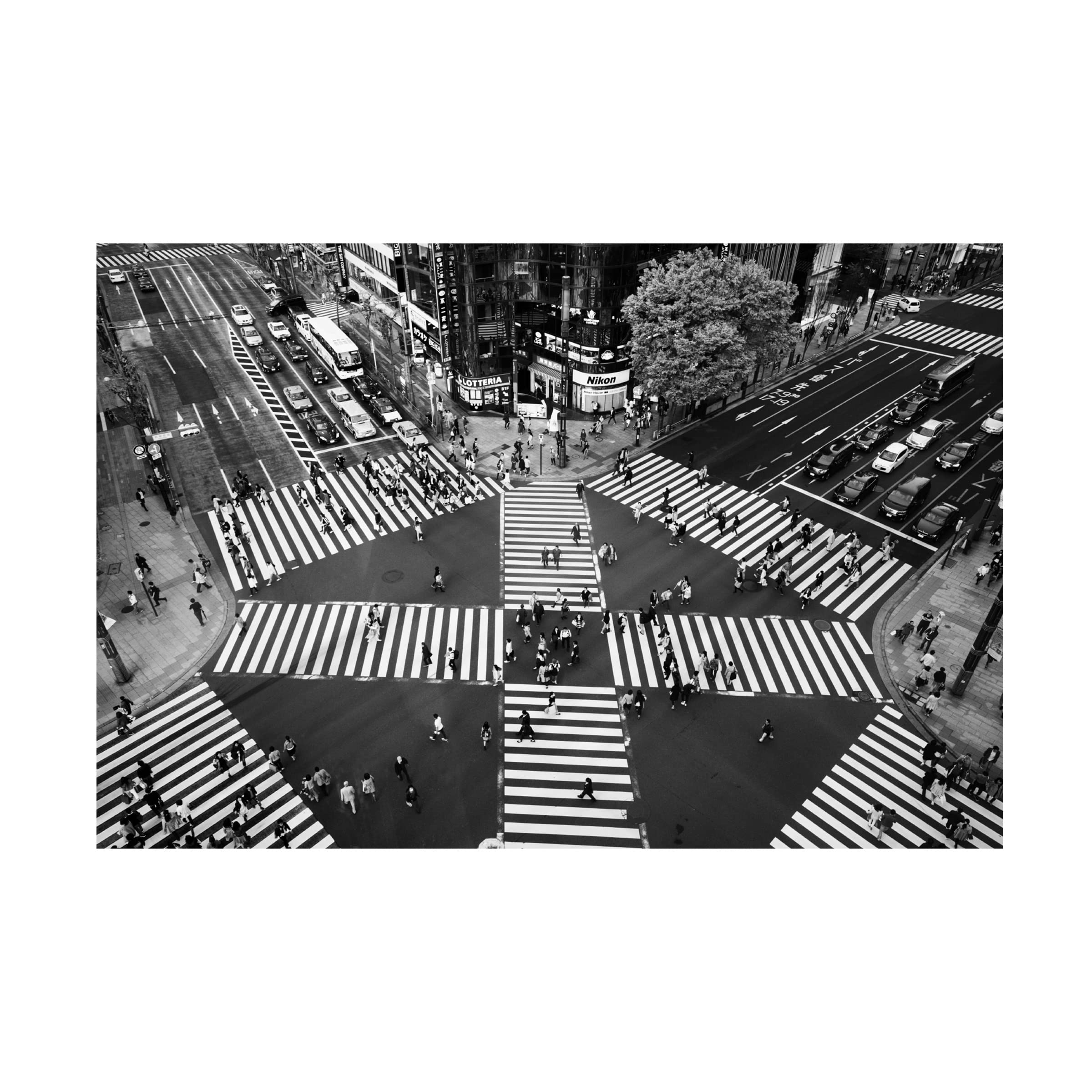 Trademark Fine Art 'Ginza' Canvas Wall Art by Shigehiro Ono - Japanese Urban Landscape Painting for Living Room, Office & Home Decor