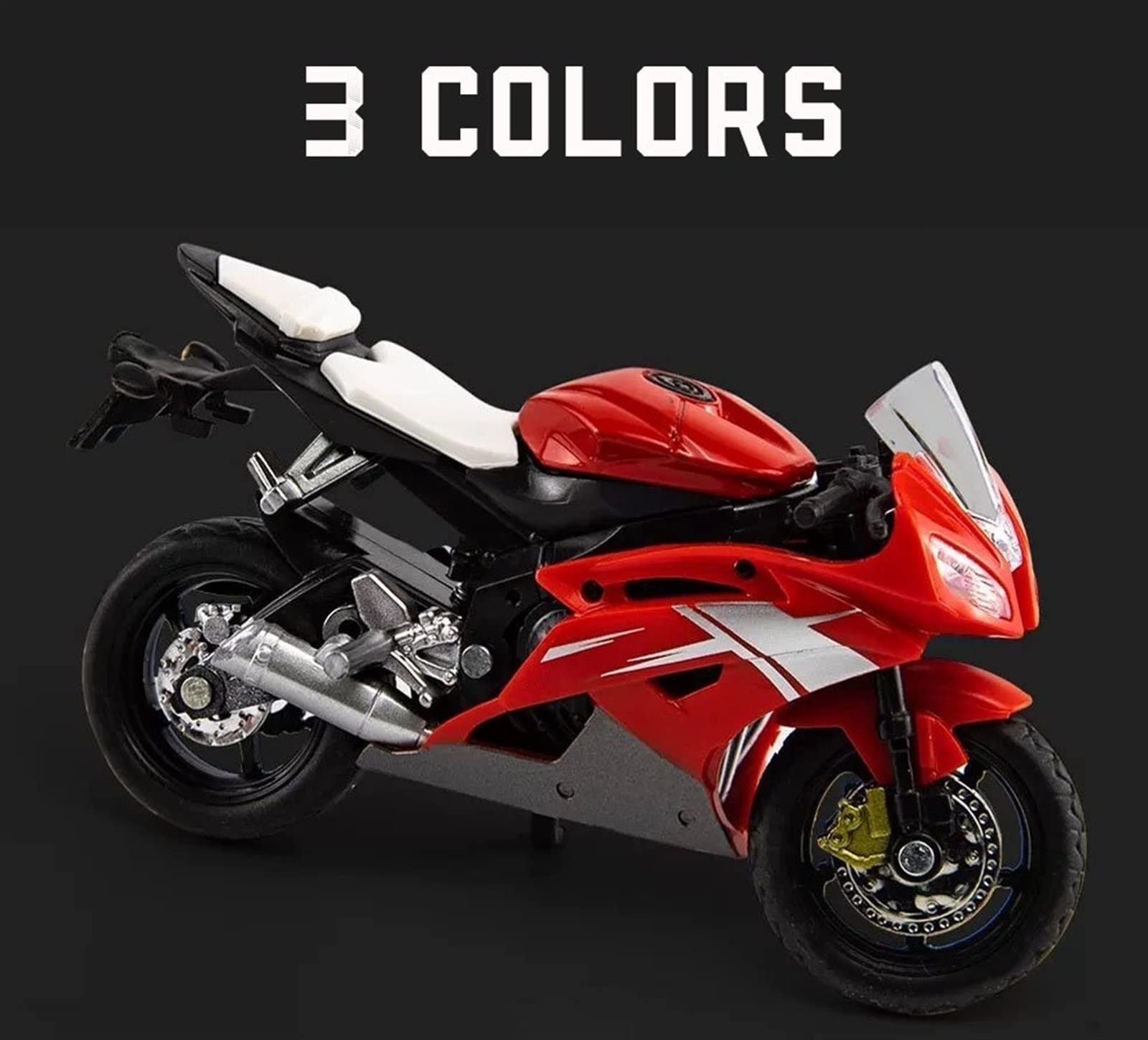 1/18 Scale Yamaha R6 Alloy Motorcycle Model Kit - Diecast Collectible Toy for Boys, Kids Birthday Gift - Black - Perfect for Display, Racing Enthusiasts & Car Collection Lovers