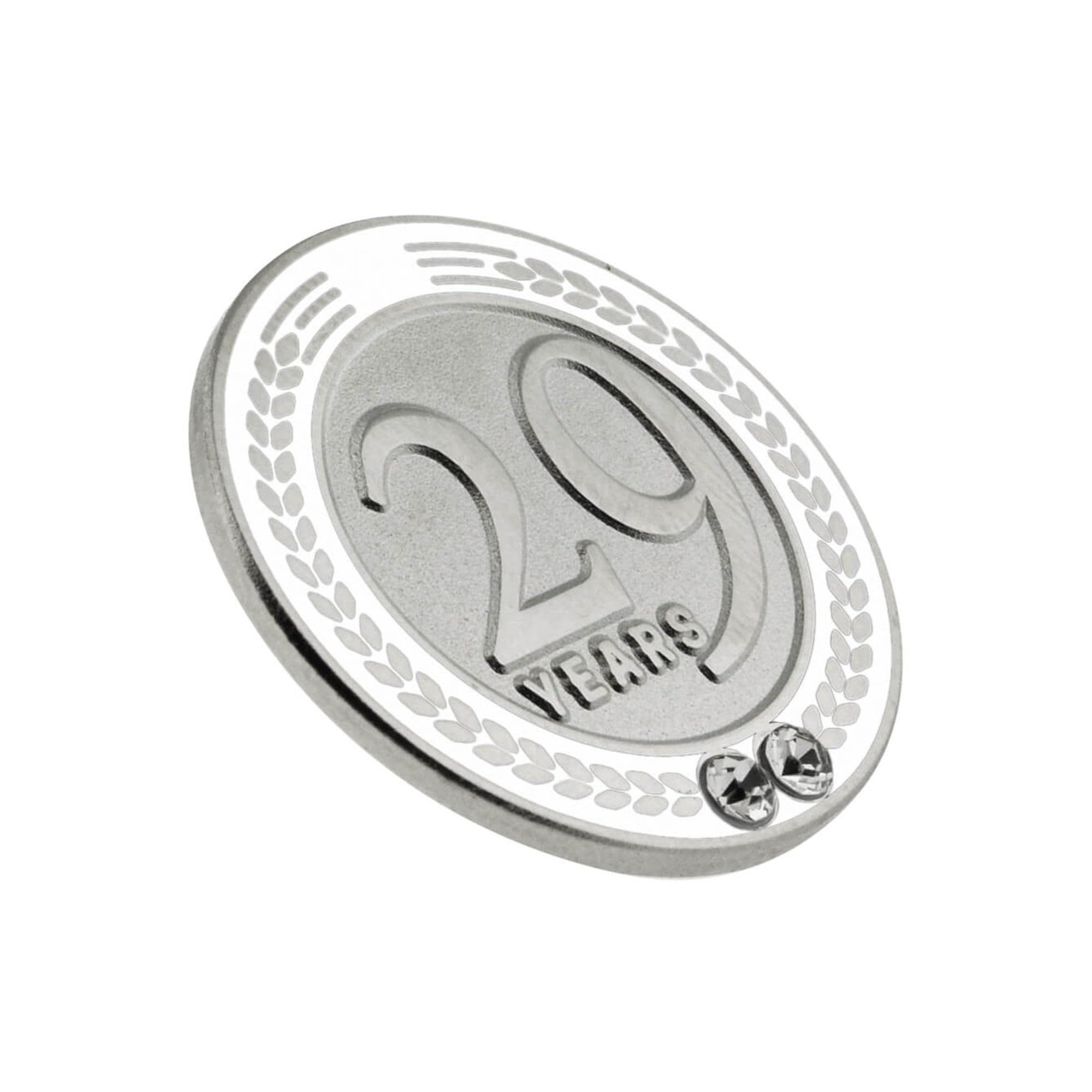 PinMart Years of Service Award Lapel Pin - Elegant White Employee Recognition Gift for Work Anniversaries & Corporate Events