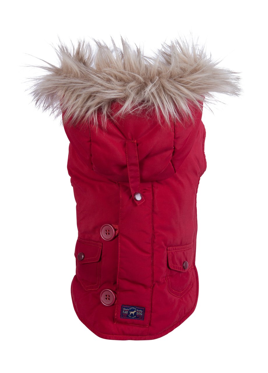Fabdog Snorkel Dog Jacket - Red, Size 10 Inch - Waterproof Dog Vest for Swimming & Outdoor Adventures