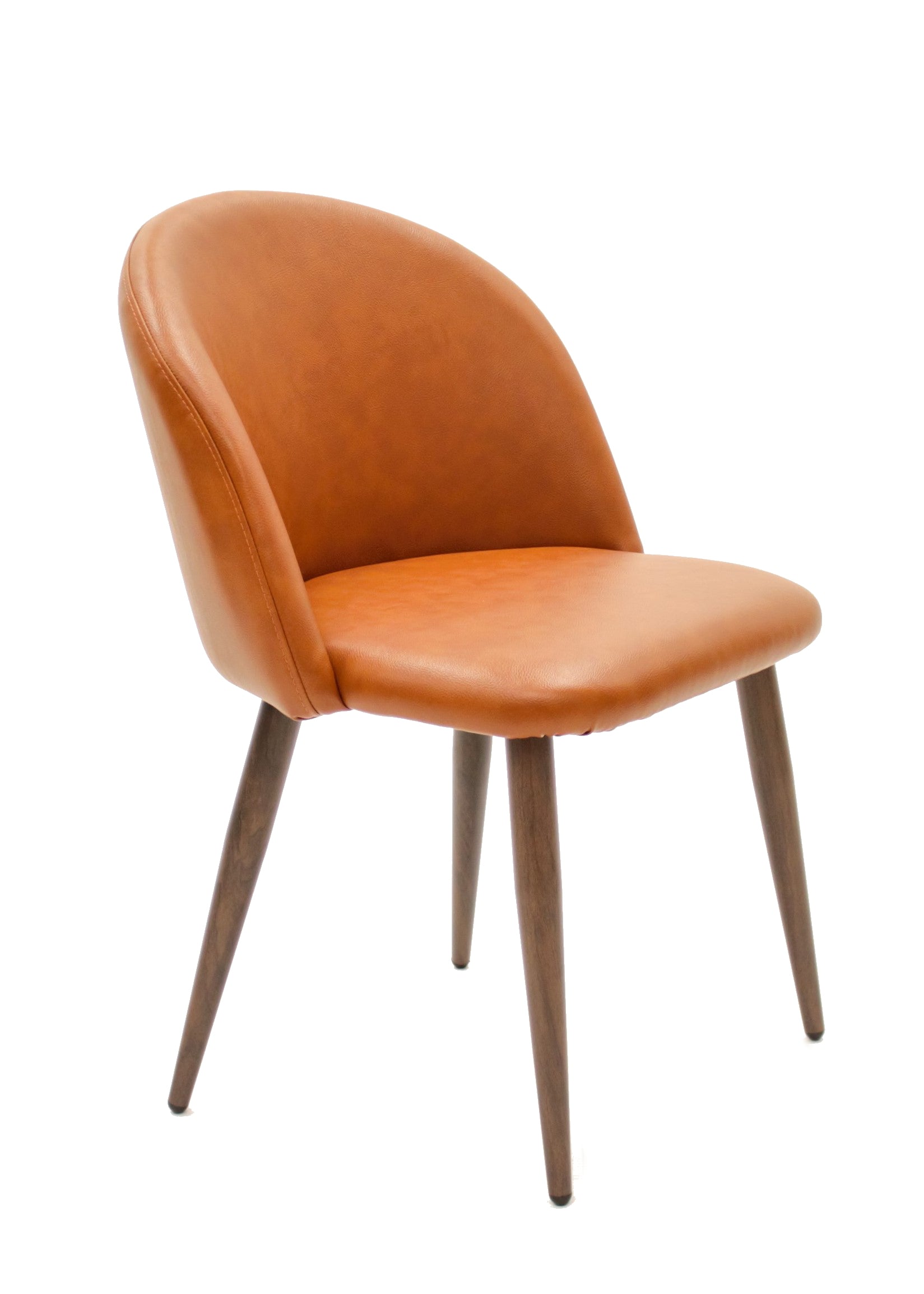 Luxury Cognac Brown Crescent Chair - Modern Accent Seating for Living Room, Bedroom & Office - Comfortable Lounge Chair for Relaxing & Reading