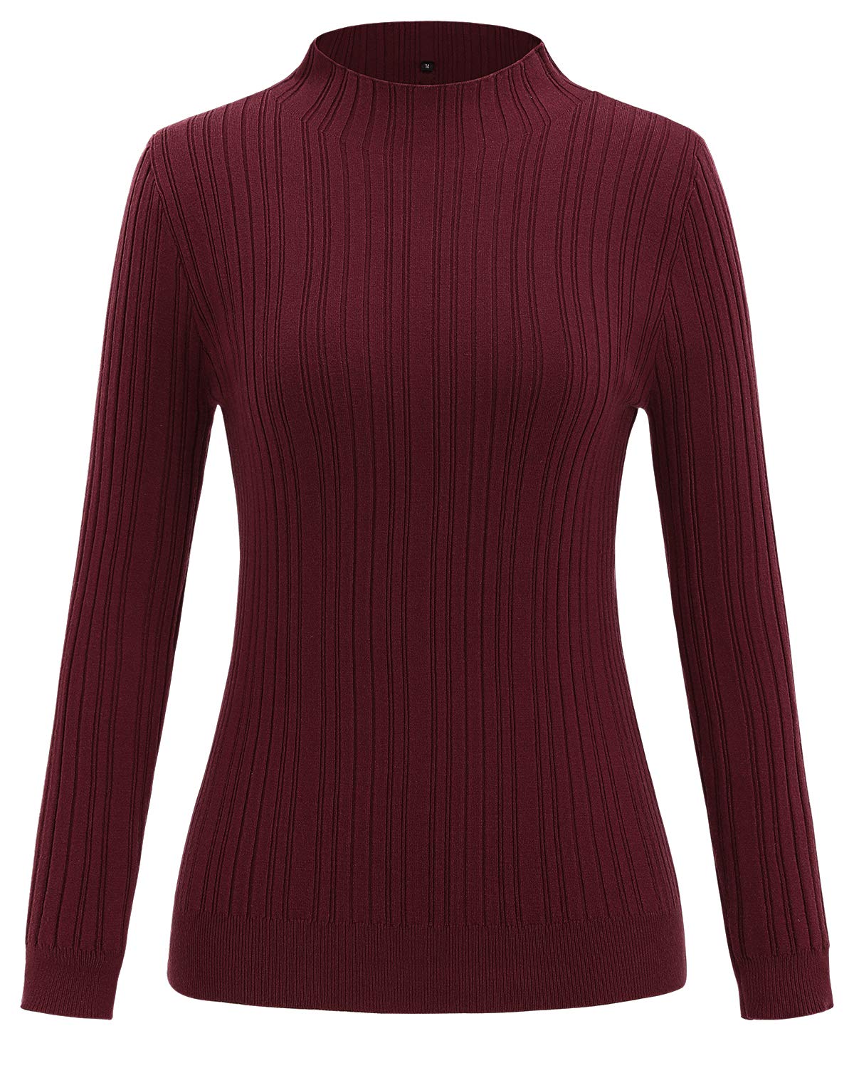 OUGES Women's 2024 Spring Summer Slim Fit Turtleneck Sweater Tops - Basic Business Casual T-Shirts for Office, Work & Everyday Wear