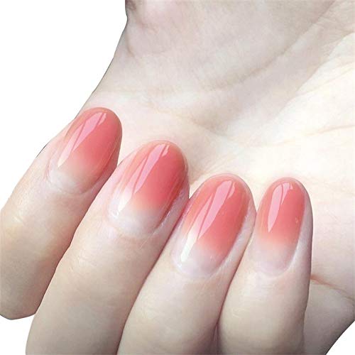 24-Piece Press On Nails for Women - French Oval Fake Nails with Glue, Full Cover Artificial Nail Tips - Perfect for Parties, Weddings & Everyday Wear
