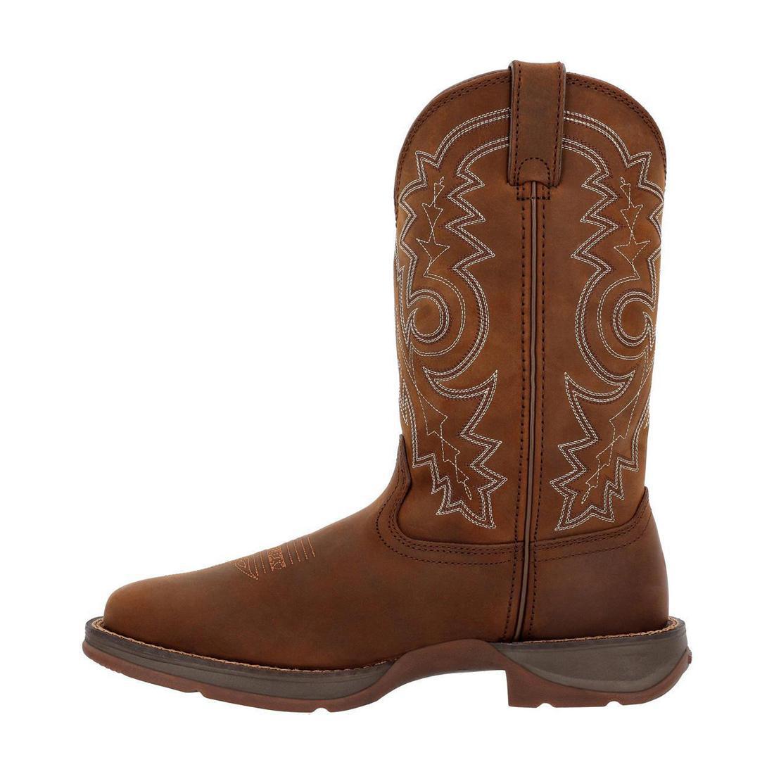 Rebel Steel Toe Pull On Western Boots for Men - Comfortable & Durable Work Boots for Construction, Ranch, and Outdoor Activities