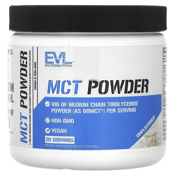 EVLution Nutrition MCT Powder - Unflavored 200g | Keto & Paleo Friendly | Perfect for Coffee, Smoothies & Baking | Supports Energy & Focus