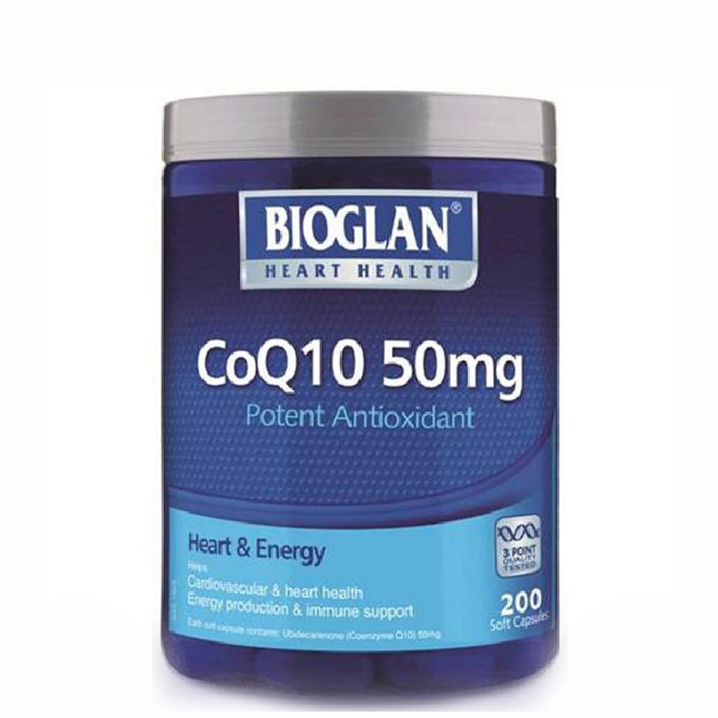 Bioglan CoQ10 50mg Supplement - Supports Heart Health & Energy - Antioxidant for Cardiovascular Wellness - Perfect for Active Lifestyles & Healthy Aging