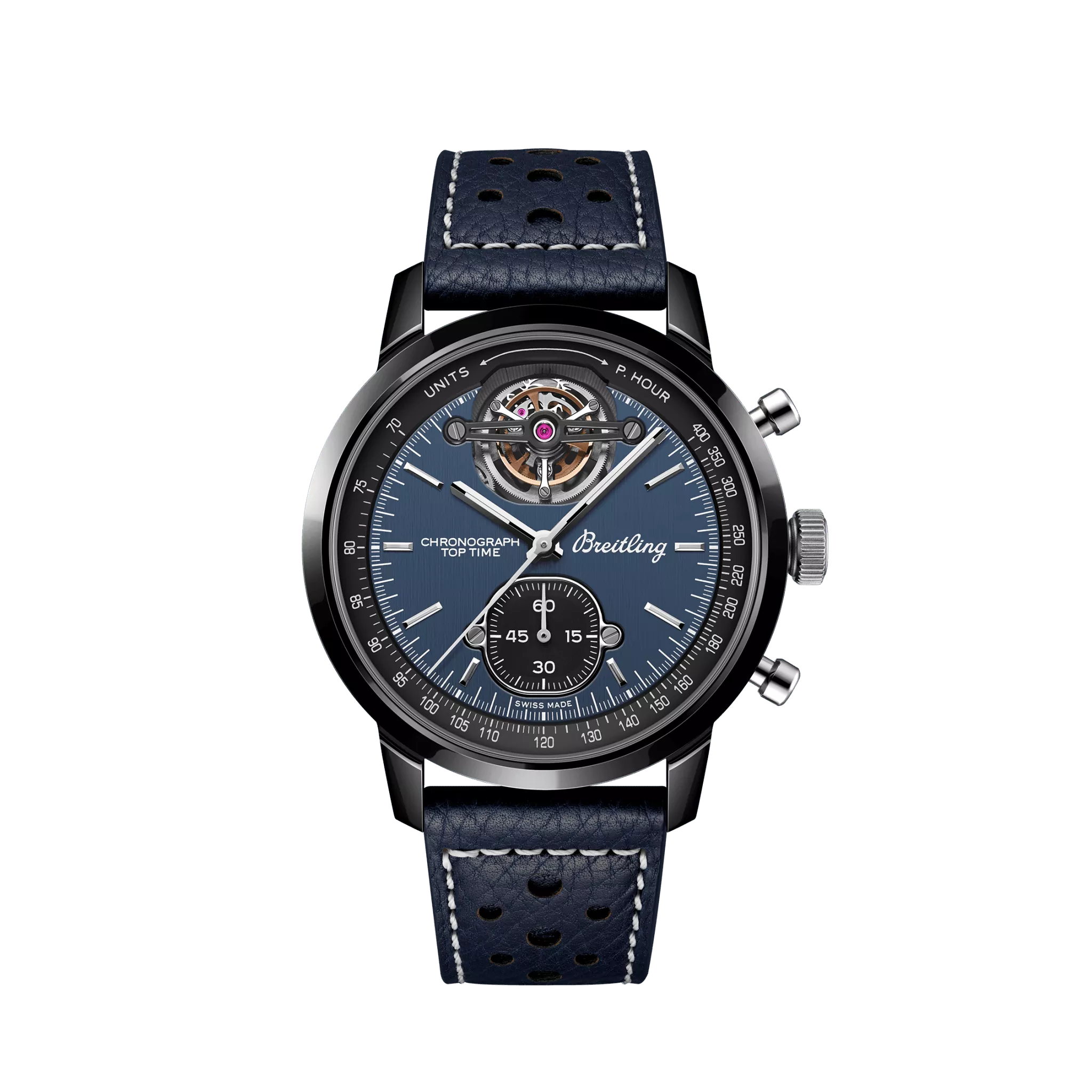 Breitling Top Time B21 Shelby Cobra Chronograph Tourbillon Watch for Men - Ceramic & Titanium Luxury Timepiece - Perfect for Business, Gifting & Special Occasions