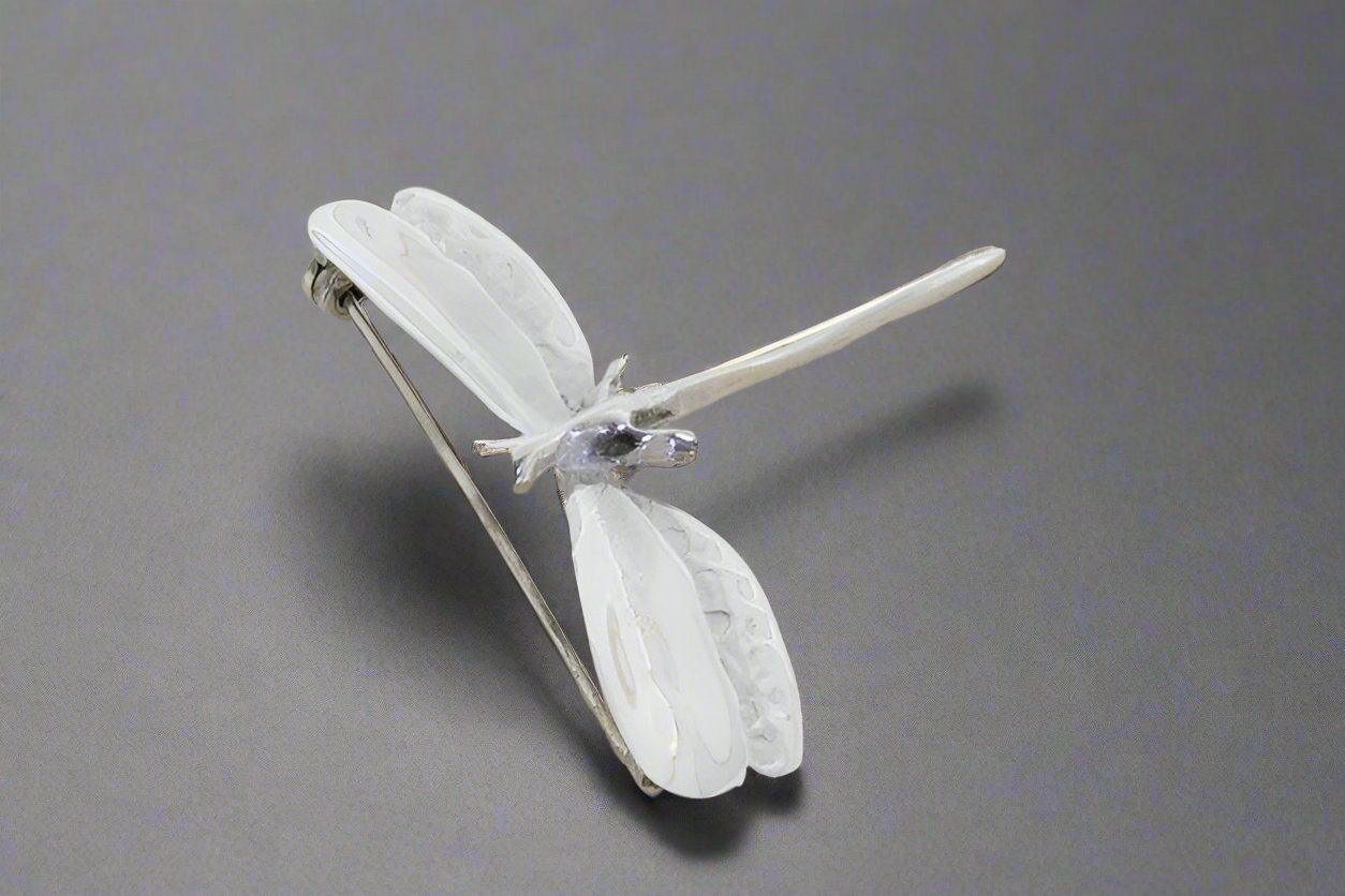 Exquisite Sterling Silver Dragonfly Brooch - Elegant Jewelry Gift for Women - Perfect for Weddings, Parties & Special Occasions
