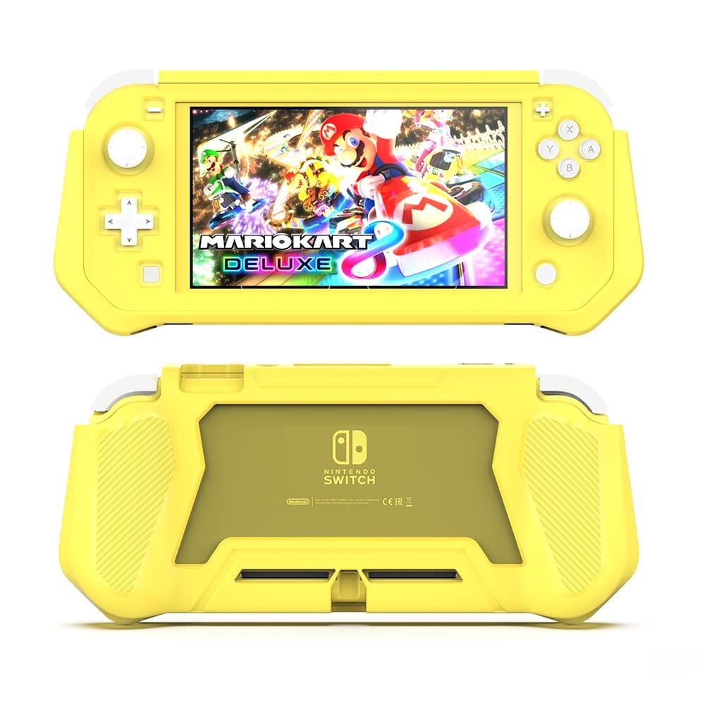 Durable Nintendo Switch Lite Protective Case with Detachable Screen Protector & Ergonomic Hand Grip - Compatible with 2019 Switch Lite (Yellow) | Perfect for Travel, Gaming On-The-Go & Enhanced Protection