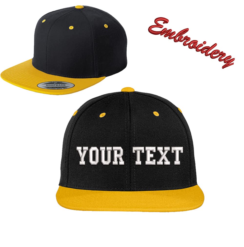 Custom Flat Bill Snapback Cap STC19 - Personalized Embroidery & Monogram Hats for Men & Women - Perfect for Sports, Streetwear & Gift Giving