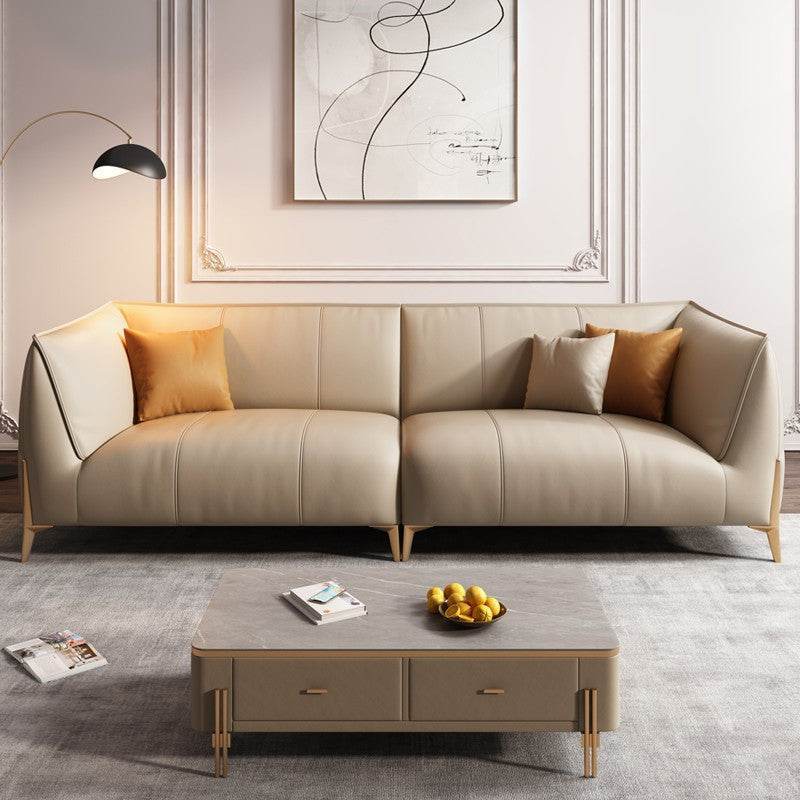 Stylish Maven Faux Leather Sofa - Modern PU Leather Couch for Living Room, Lounge & Office - Comfortable Sectional Sofa for Home Decor