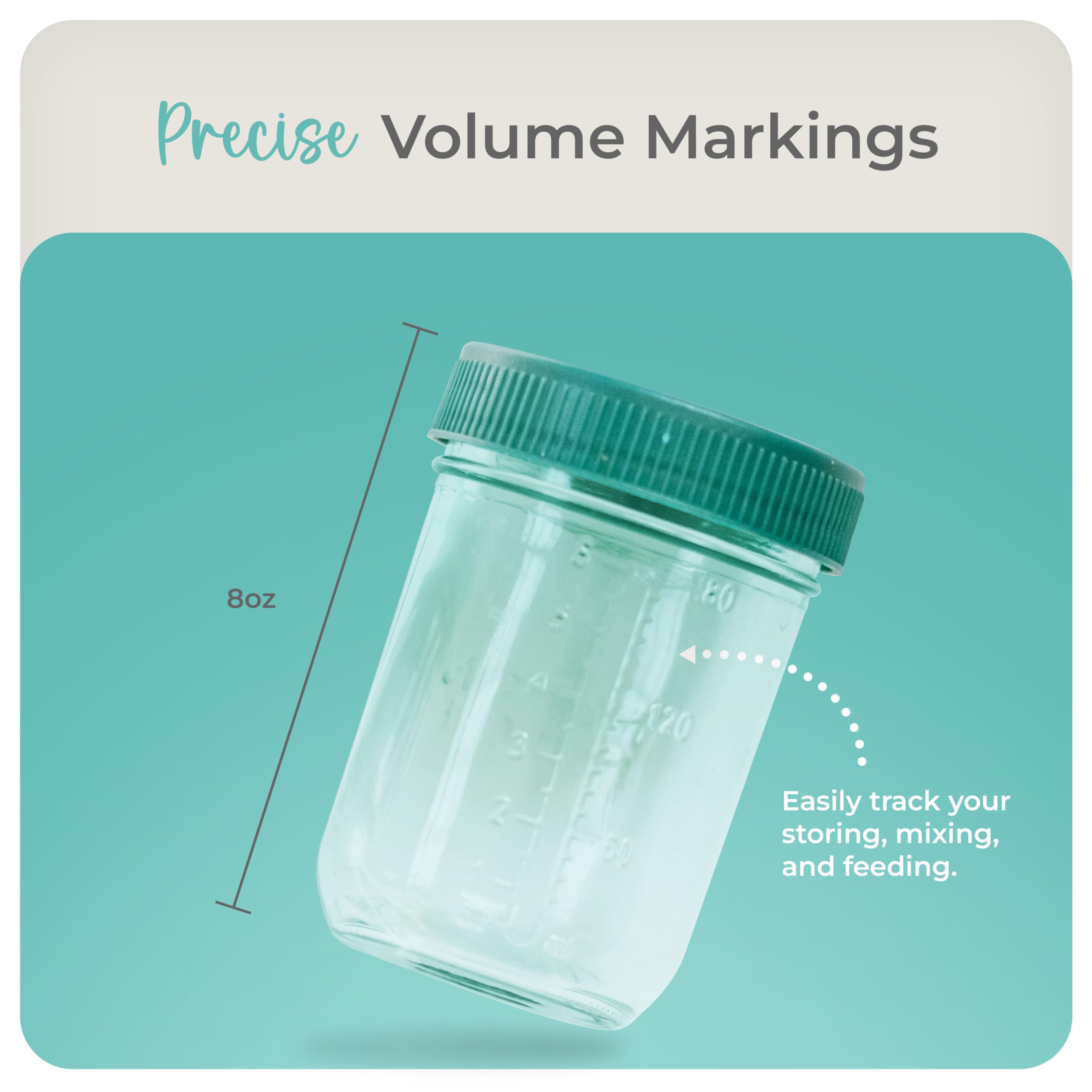 8oz Glass Breast Milk Storage Bottles (12-Pack) - Reusable Airtight Baby Food Jars with Lids - Freezer Safe & Stackable Formula Containers for Breastfeeding Moms - Perfect for Daycare, Travel & Pumping at Work