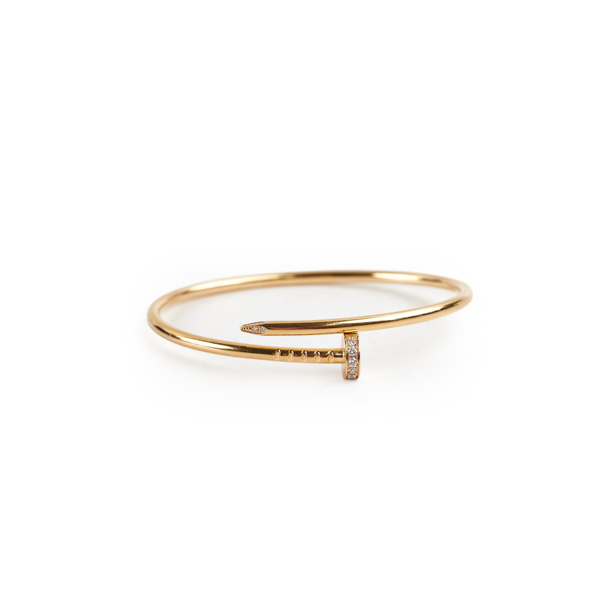 Cartier Juste Un Clou JUC Small Diamond Bracelet in 18K Yellow Gold Size 15 - Luxury Jewelry for Women, Perfect for Gifts, Parties & Special Occasions