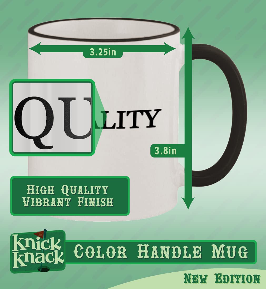 11oz Red Coffee Mug with Colored Handle and Rim - Perfect for Home, Office & Gifts - Don't Eat Seeds Ceramic Cup