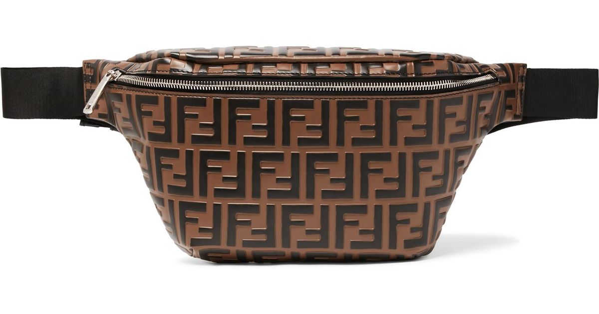 Fendi Brown Leather Belt Bag for Women & Men - Stylish Waist Pack & Crossbody Bag for Travel, Shopping & Everyday Use