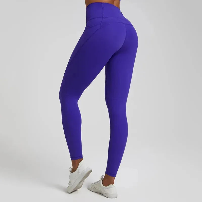 Seamless Nude Yoga Pants for Women - 3 Pocket High Waisted Gym Leggings with Push Up Effect | Perfect for Workouts, Running & Lounge Wear