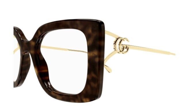 Gucci GG1567O 002 Havana Oversize Square Women's Eyeglasses - Stylish Designer Sunglasses for Women, UV Protection, Fashionable Square Frames for Everyday Wear, Work & Outdoor Activities