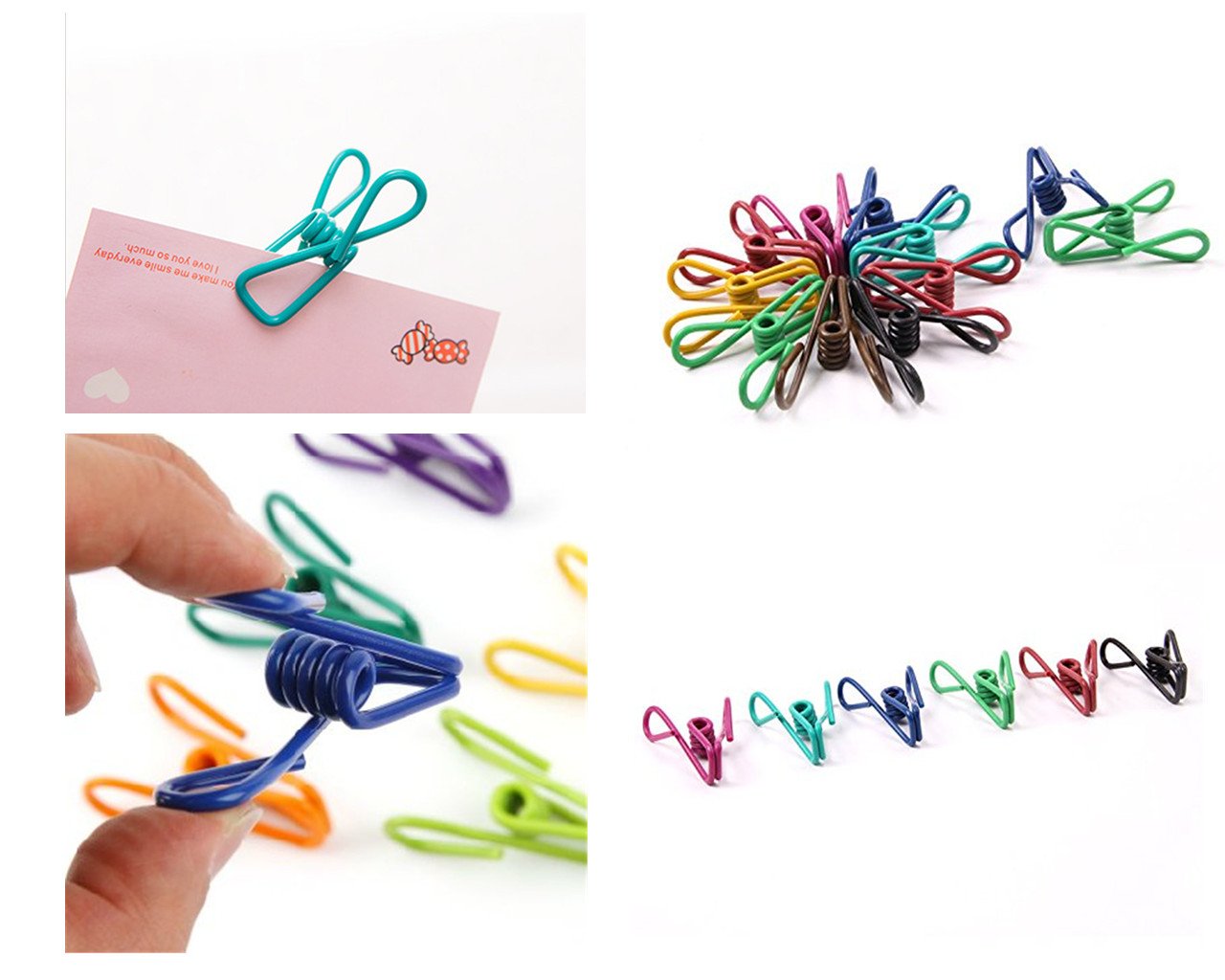 30-Pack 2 Inch Colorful PVC Coated Chip Clips - High Elasticity Strong Clothes Pins, Food Bag Clips for Kitchen, Laundry & Storage Organization (10 Random Colors)