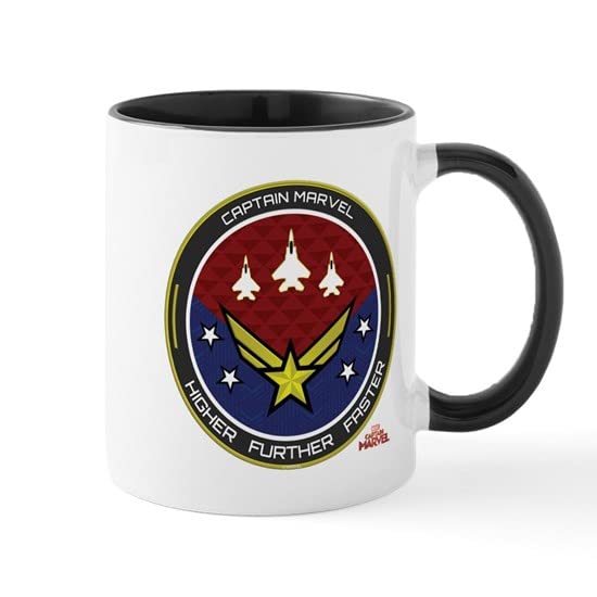 Captain Marvel Ceramic Coffee Mug 11 oz - Superhero Tea Cup for Coffee & Hot Drinks - Perfect for Gifts, Office Use & Marvel Fans