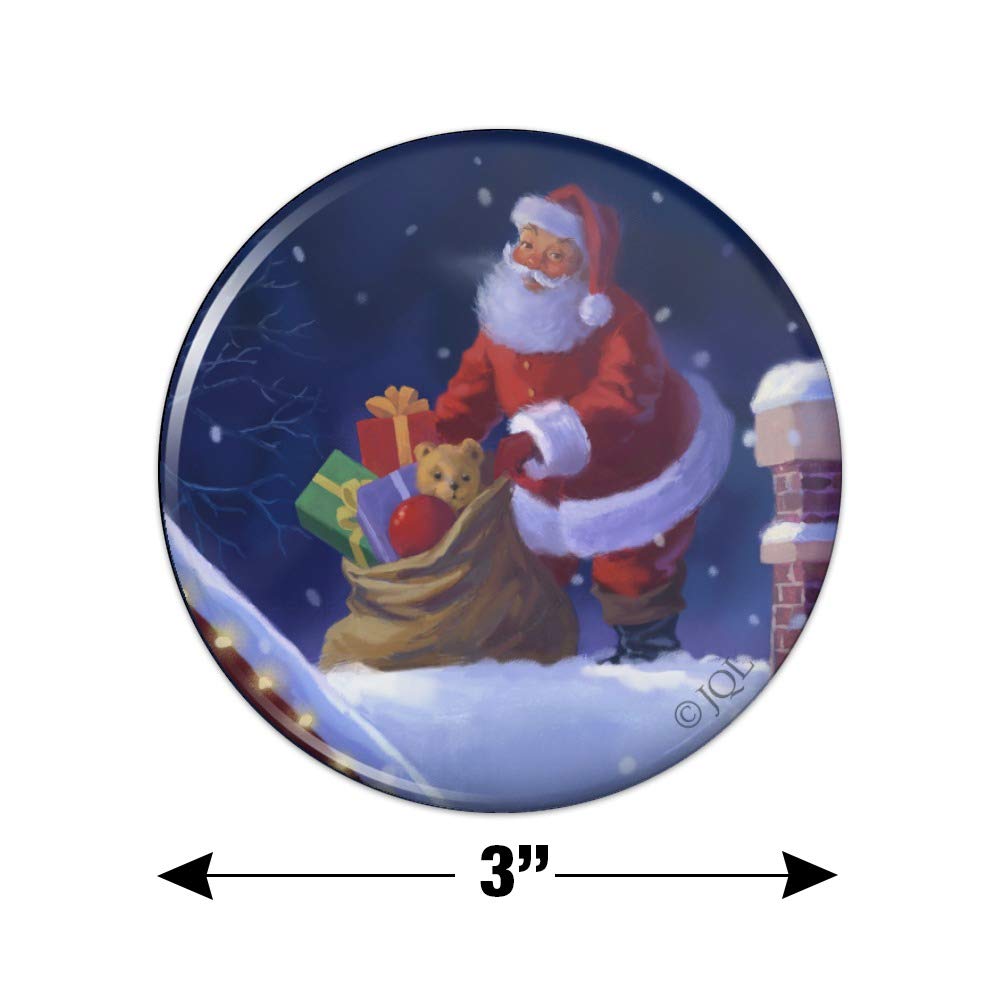 Christmas Santa Claus Rooftop Decorative Fridge Magnet - Festive Kitchen & Office Decor for Holidays