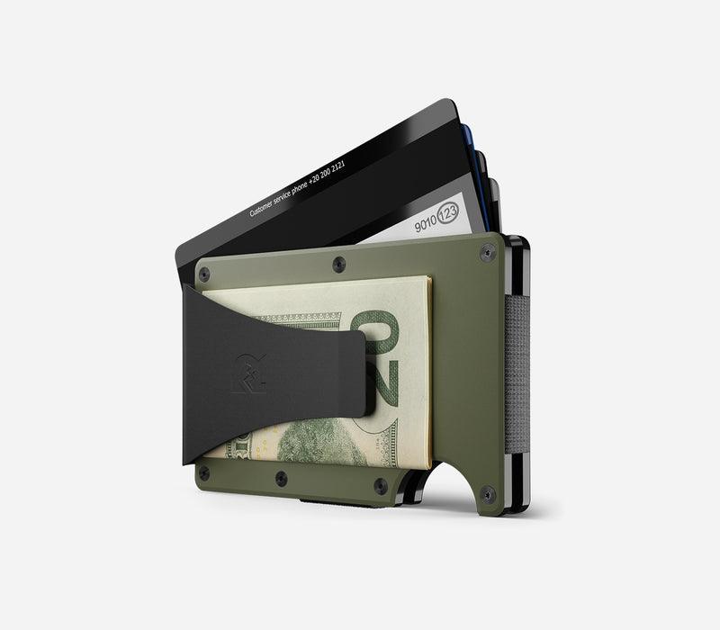 Slim Matte Olive Aluminum Money Clip Wallet - Minimalist RFID Blocking Design for Men & Women | Perfect for Travel, Everyday Carry & Gift Giving