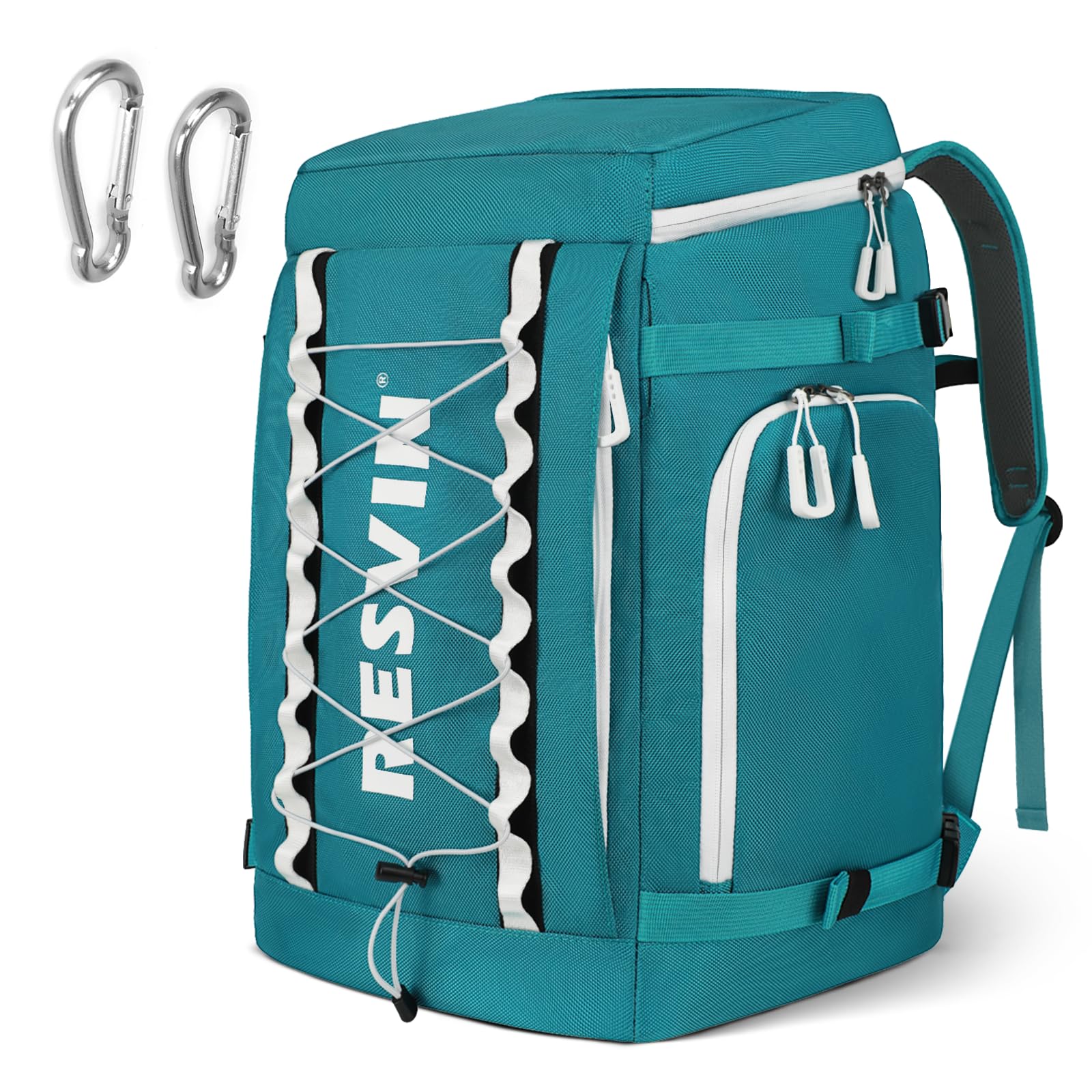 **55L Waterproof Ski Boot Backpack - 1680D Nylon Durable Travel Bag for Ski Helmet, Goggles, Gloves & Snowboard Accessories | Perfect for Ski Trips & Winter Sports Gear Storage**