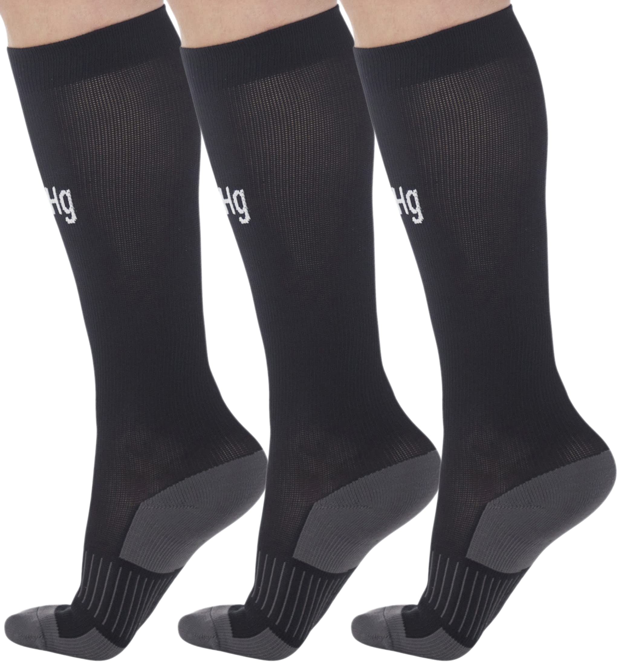 (3 Pack) MMHG Compression Socks for Women & Men - 20-30 mmHg Graduated Support for Circulation, Travel, Running & Recovery - Improve Blood Flow & Reduce Swelling
