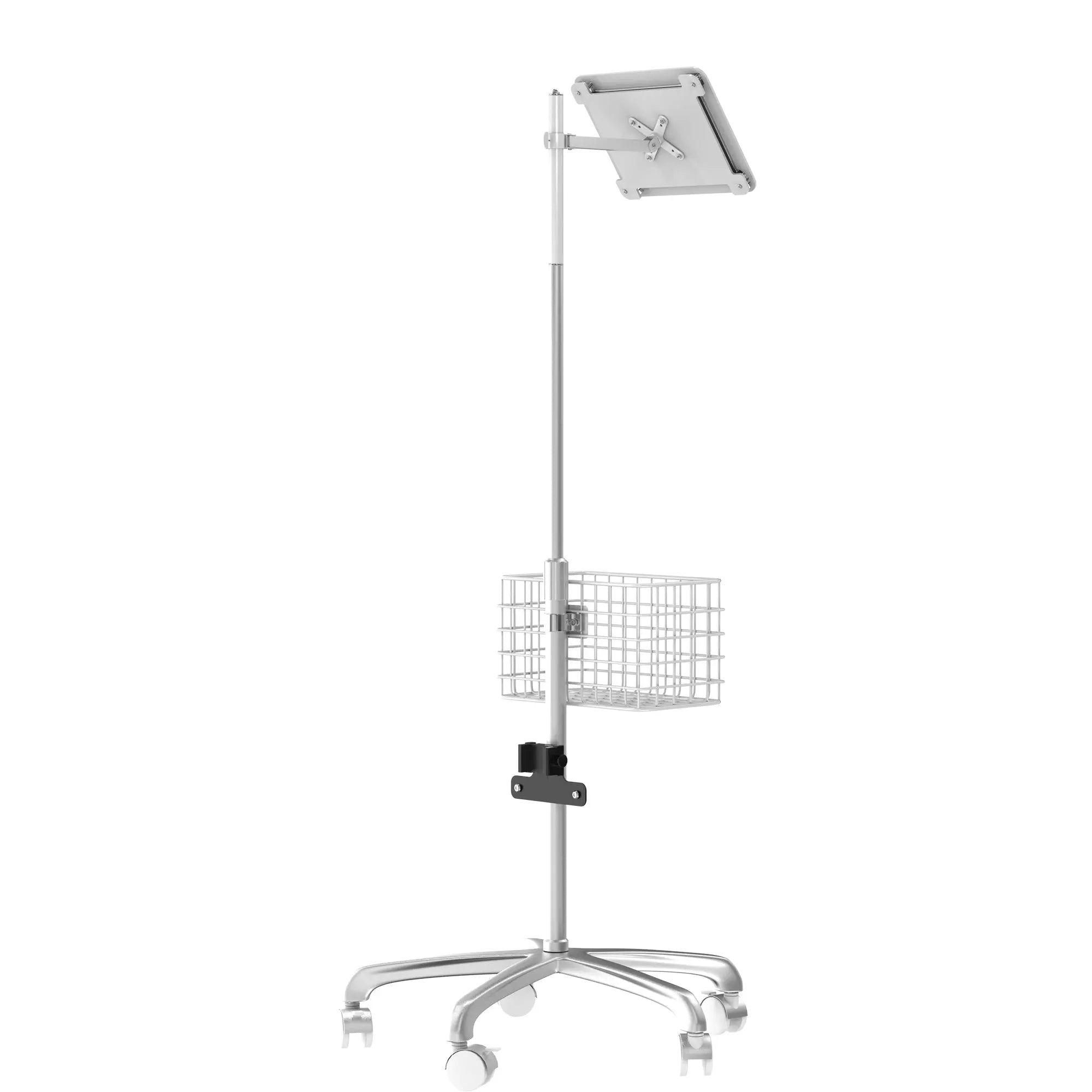 Medical Rolling Cart with Adjustable Articulating Arm & Accessories - Portable Hospital Utility Cart for Nurses, Doctors & Clinics - Ideal for IV Stands, Medical Equipment & Supplies Organization