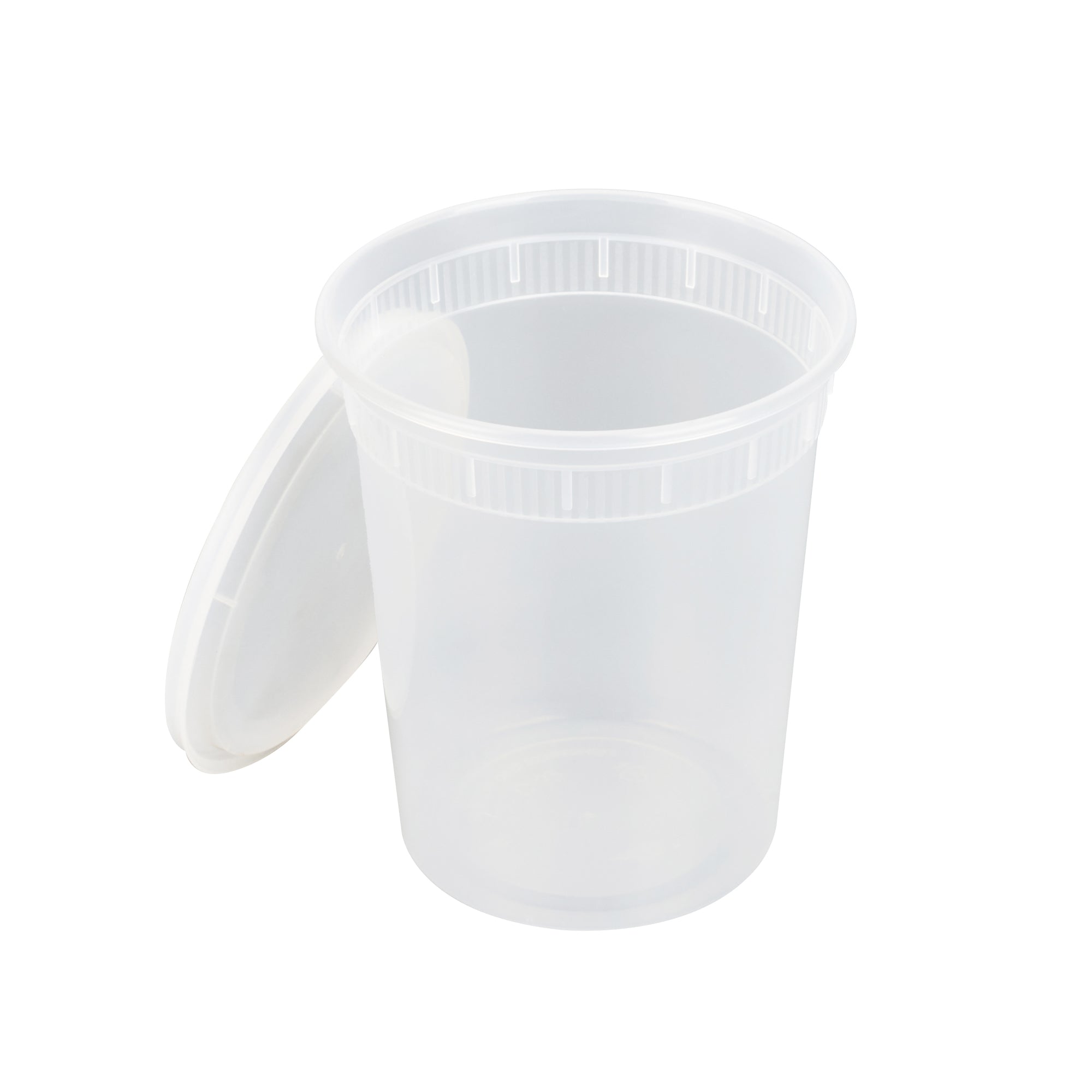 32 oz Clear Round Plastic Soup Containers with Lids - Microwave Safe Food Storage (4.5